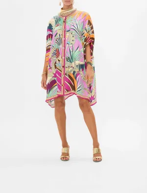 CAMILLA | GIZA GODDESS BUTTON THROUGH BATWING SHORT KAFTAN