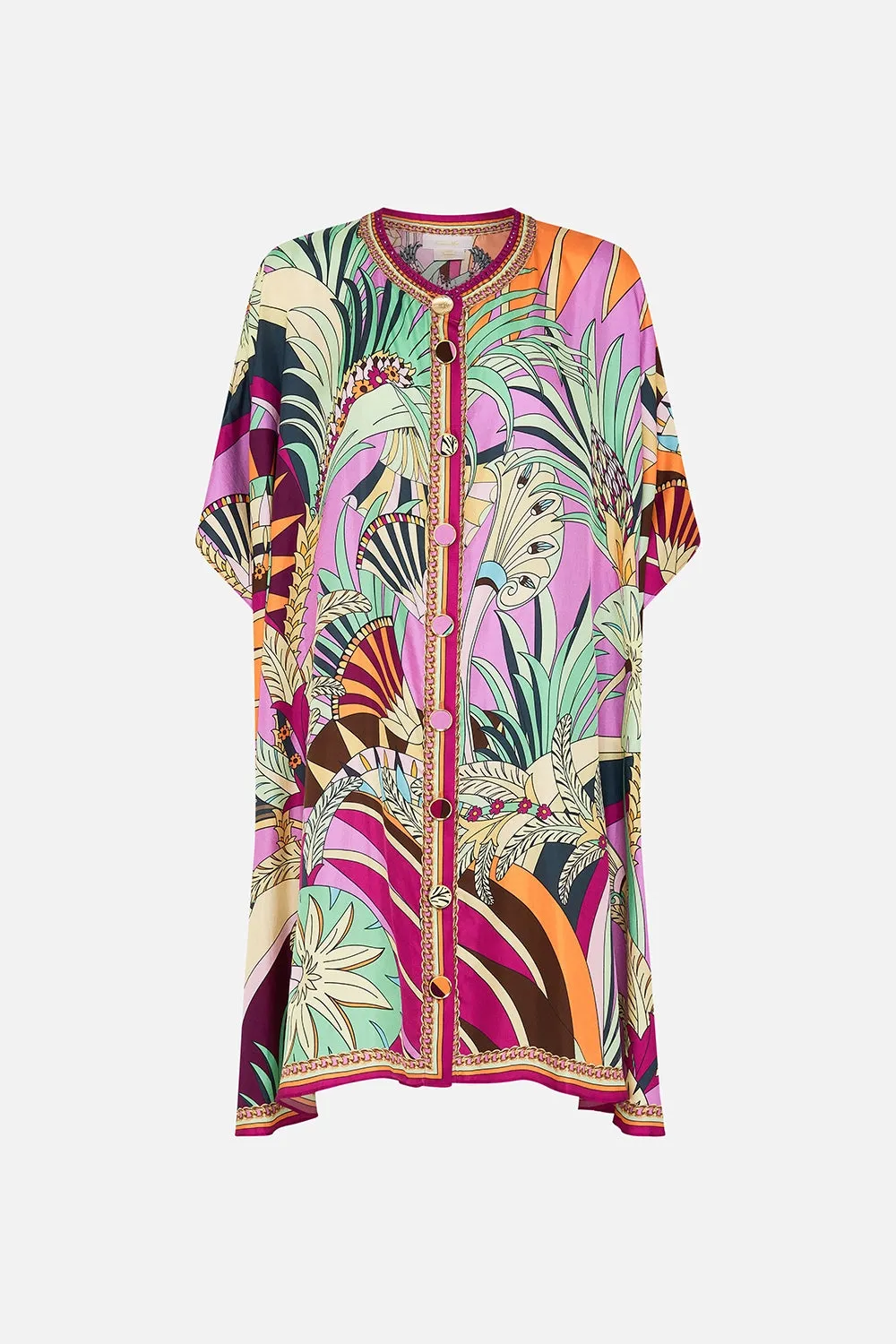 CAMILLA | GIZA GODDESS BUTTON THROUGH BATWING SHORT KAFTAN