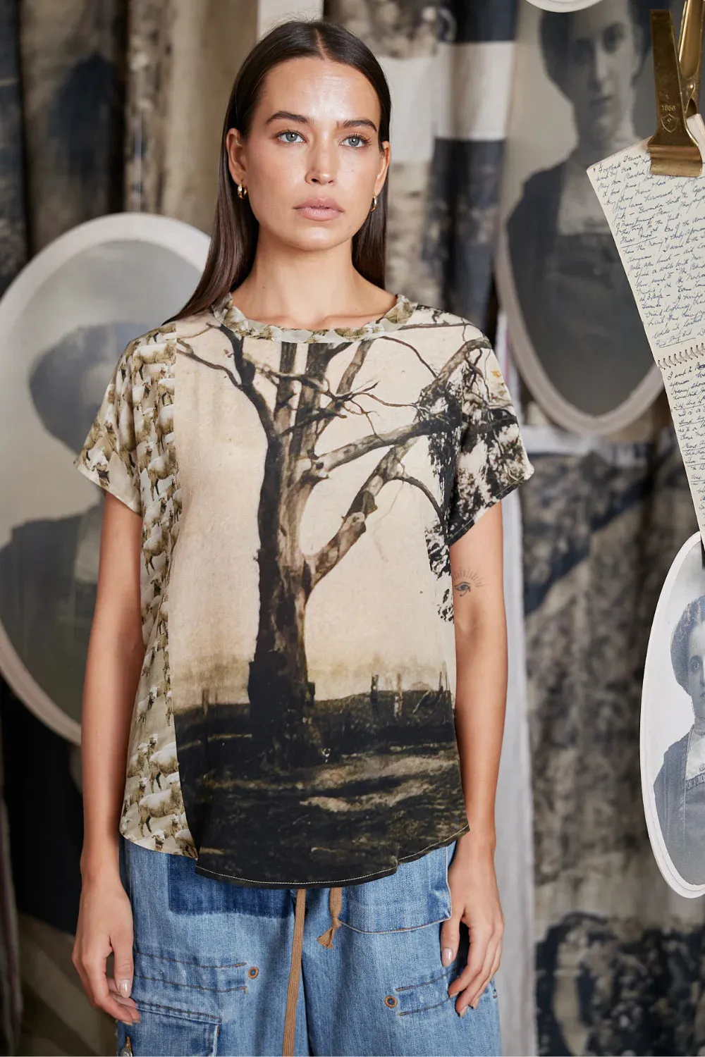 Circular by Maud Dainty Silk Top Weekend Away Print