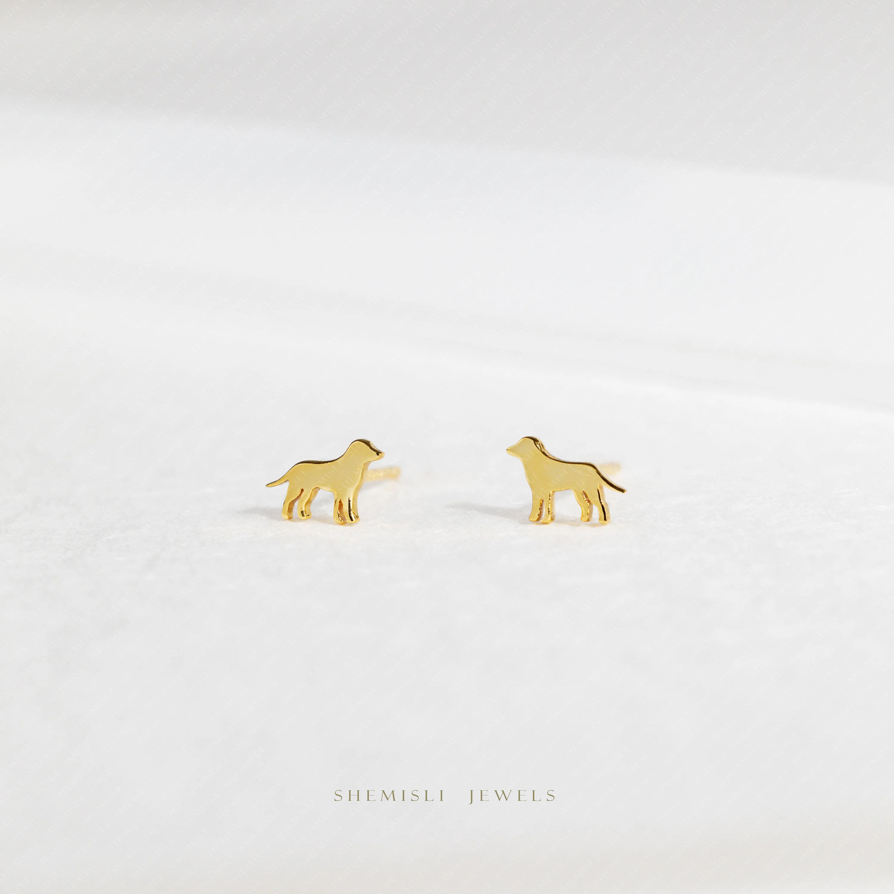 Dainty Dog  Studs Earrings, Unisex, Gold, Silver SHEMISLI SS881 Butterfly End, SS882 Screw Ball End (Type A) LR