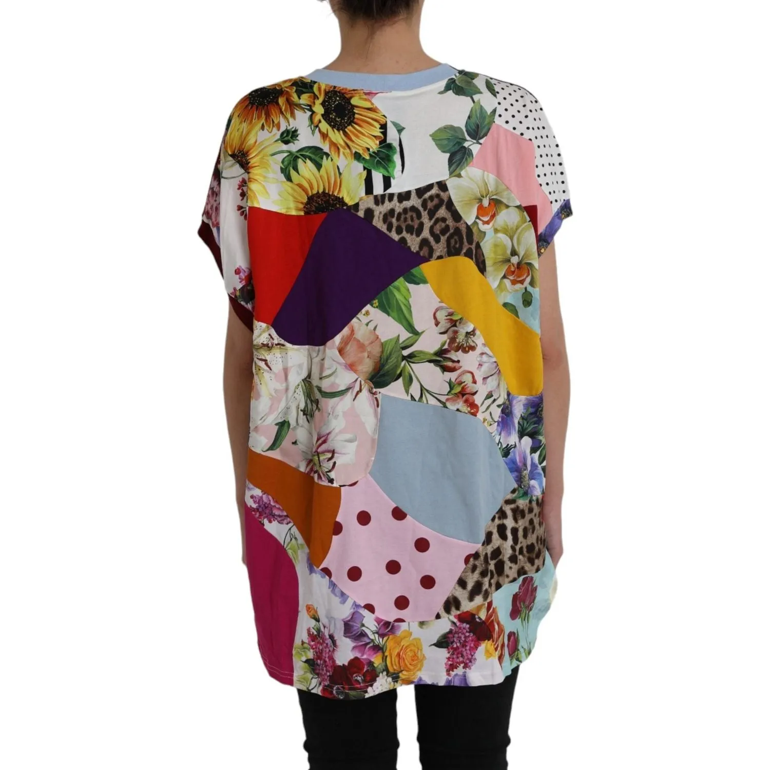 Dolce & Gabbana Multicolor Patchwork Cotton Silk Blouse Top