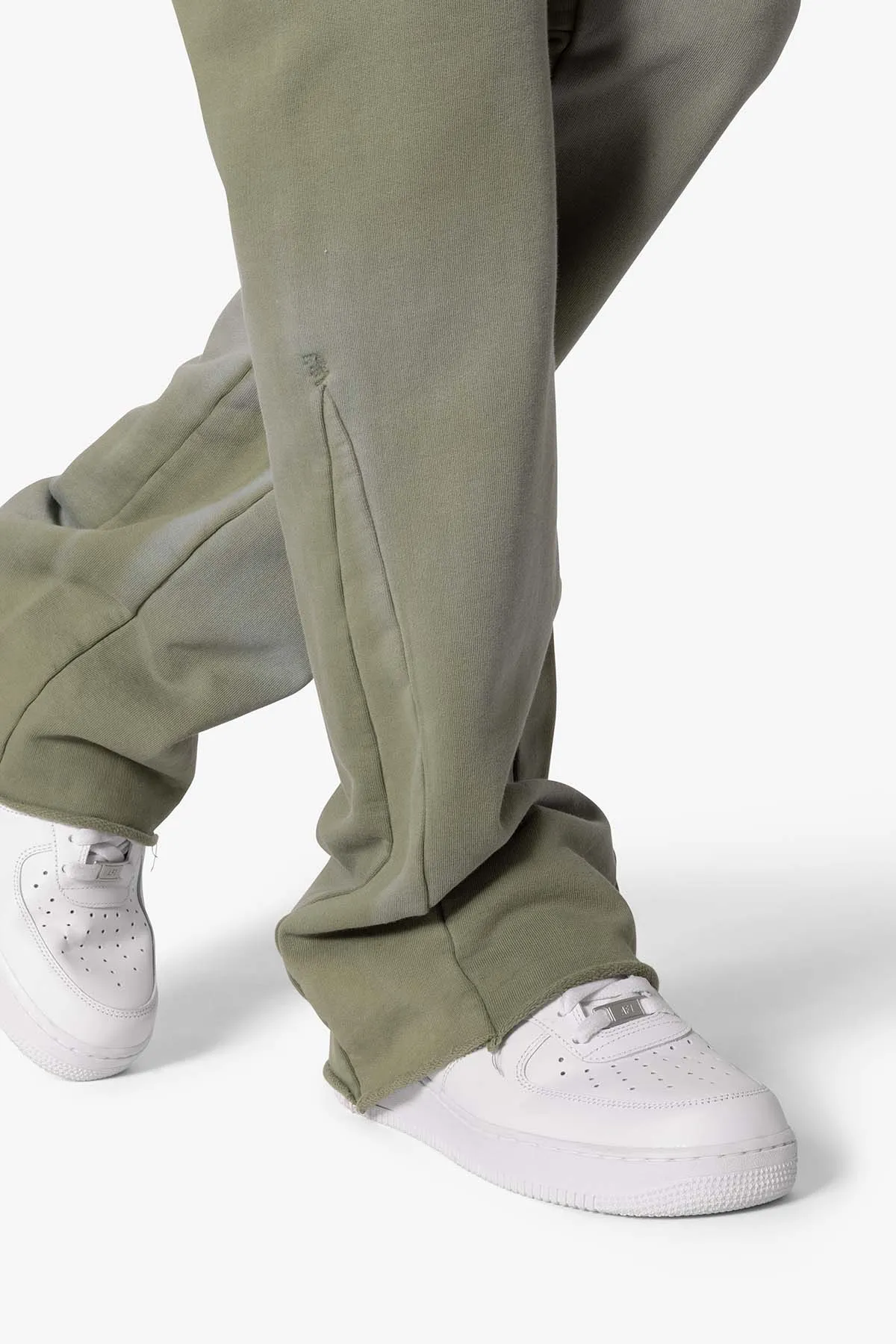 Faded Bootcut Sweatpants - Washed Olive