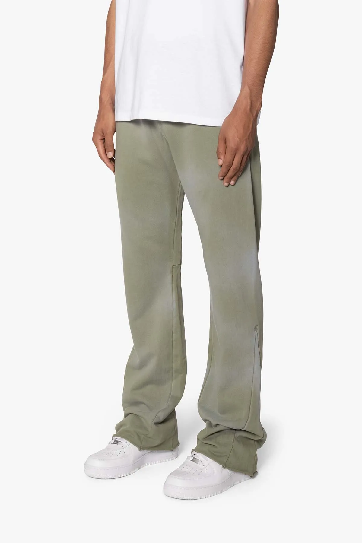 Faded Bootcut Sweatpants - Washed Olive