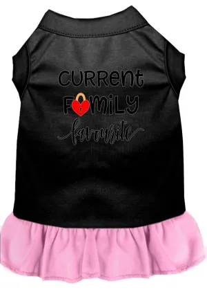 Family Favorite Screen Print Dog Dress Black With Light Pink Xl