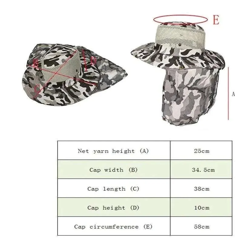 Fishing Hat Wide Brim Camouflage Sun UV Protection