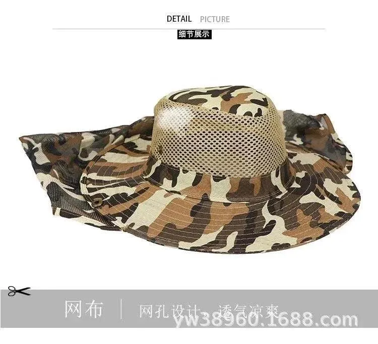 Fishing Hat Wide Brim Camouflage Sun UV Protection