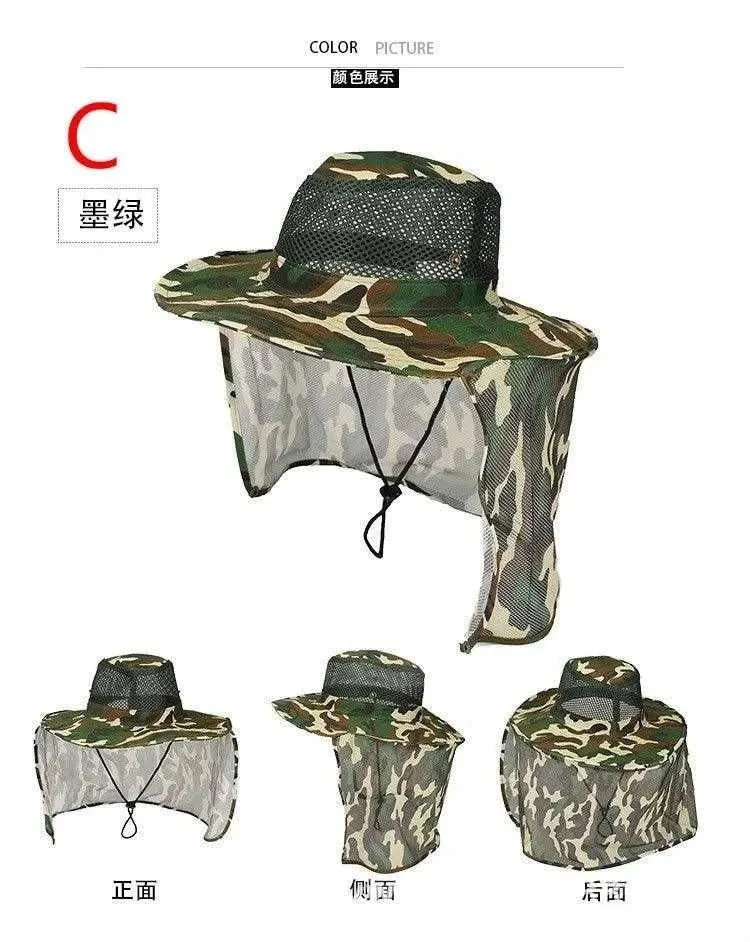 Fishing Hat Wide Brim Camouflage Sun UV Protection