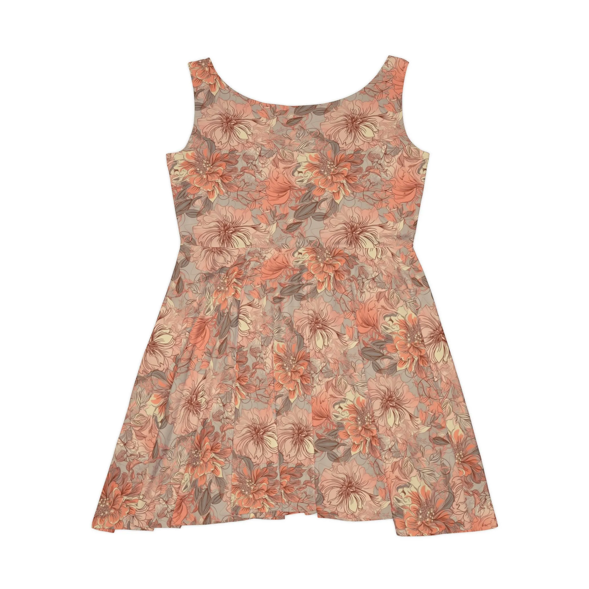 Floral Pattern Women's Skater Dress #10