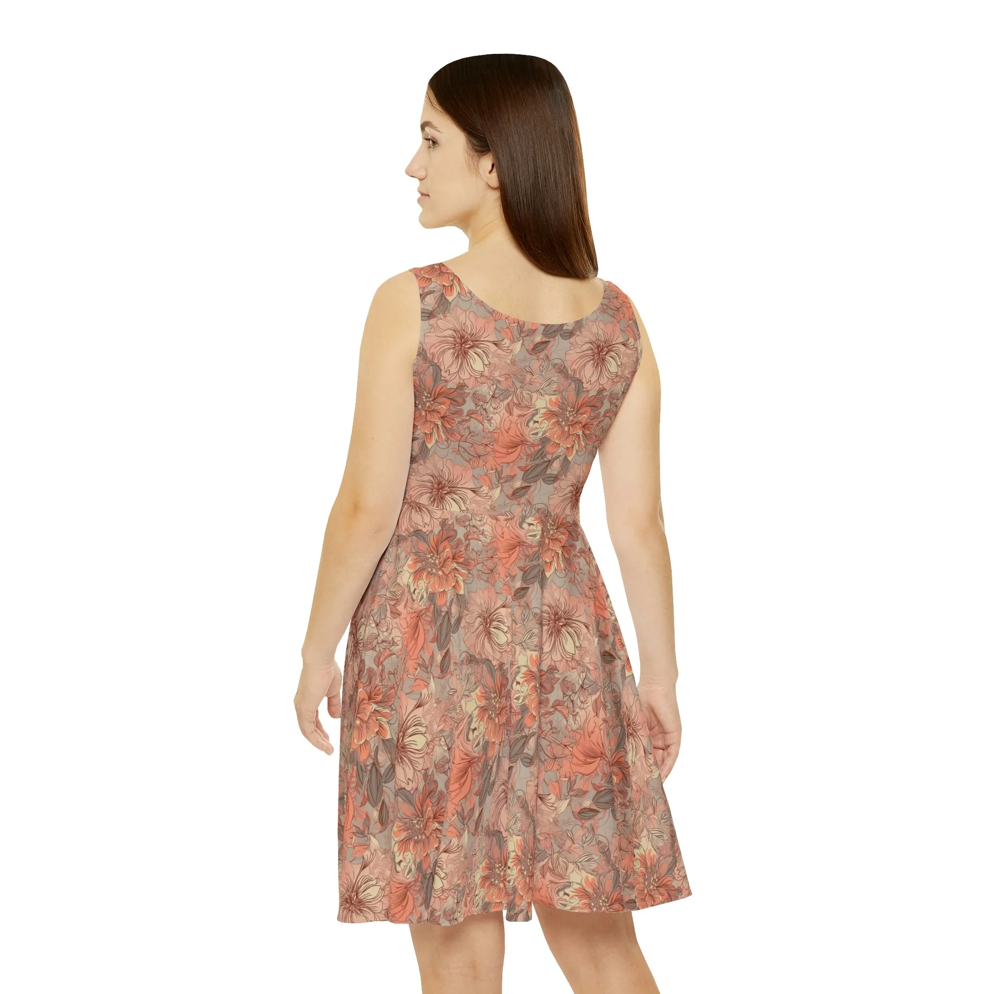 Floral Pattern Women's Skater Dress #10