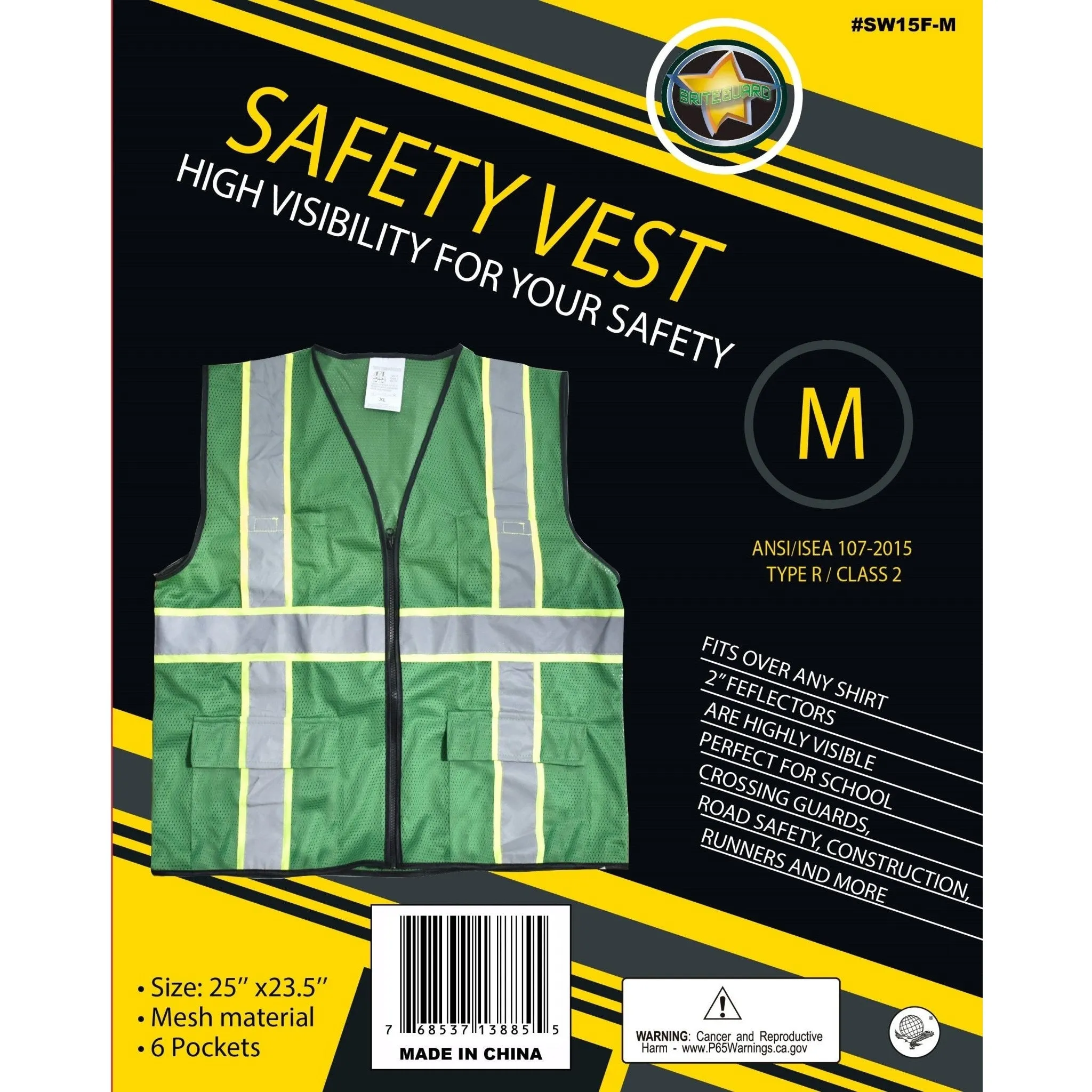 Forest Green Safety Vest, M  - SF-MEDIUM