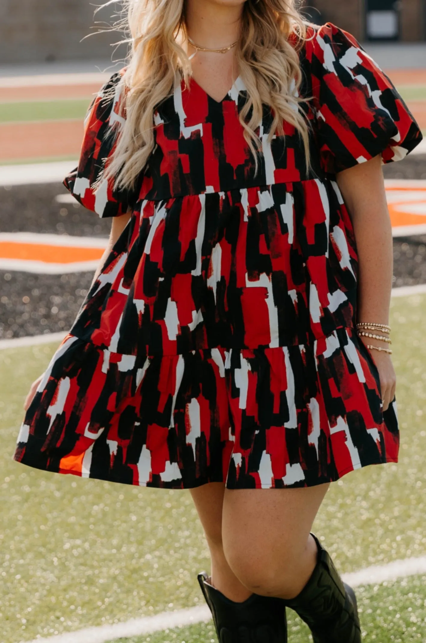 Gameday Cotton Poplin Tiered Dress - Final Sale 30% off in cart