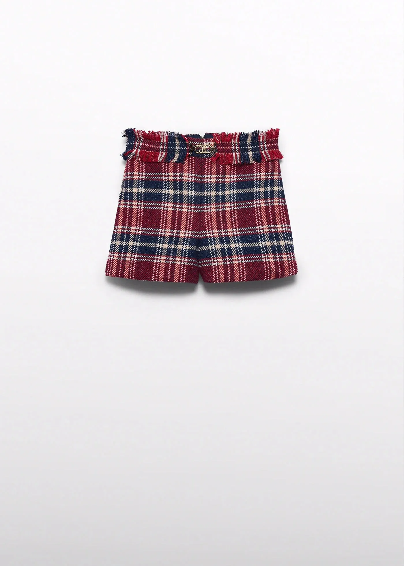 Girls plaid shimmered shorts