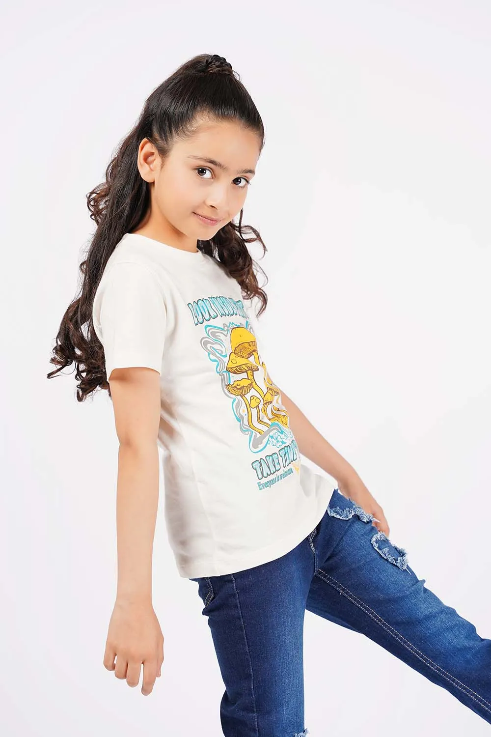 Girl's Short Sleeves Graphics Tee