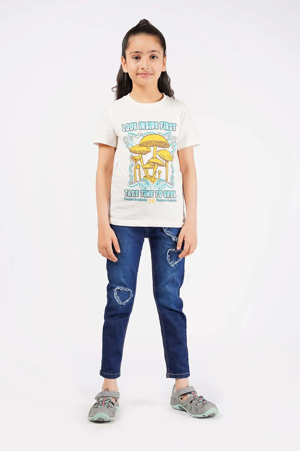 Girl's Short Sleeves Graphics Tee