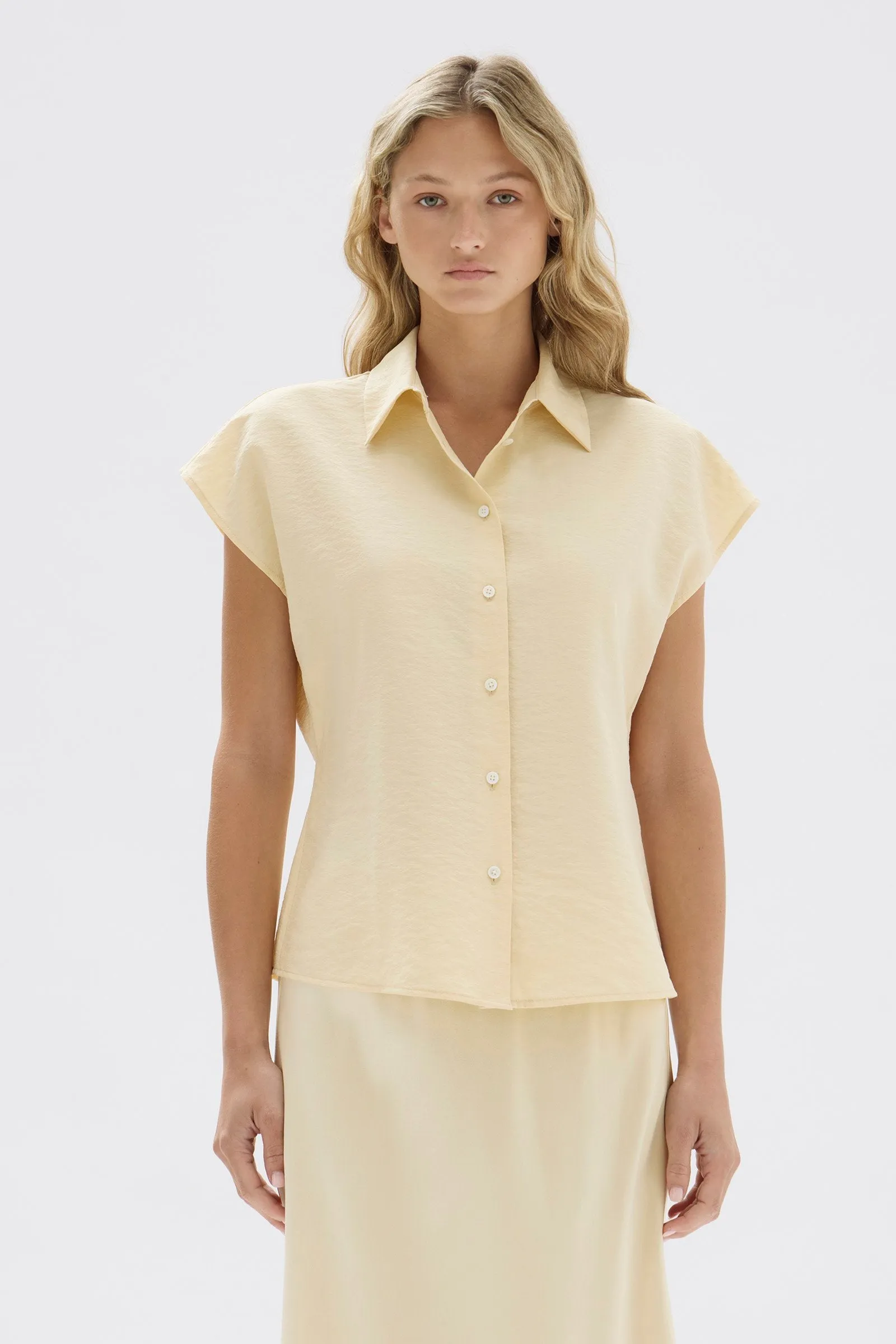 Heather Silk Short Sleeve Shirt