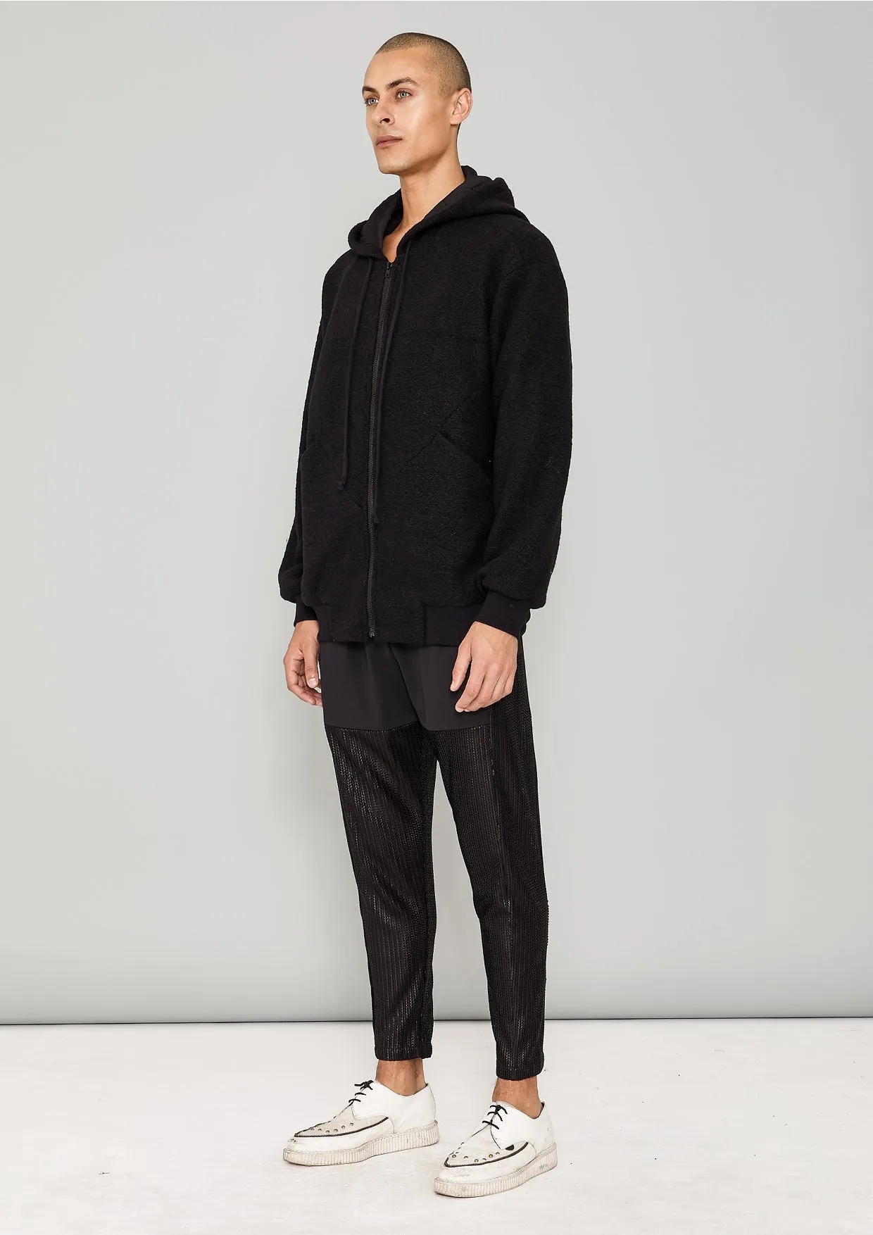 HOODIE - WOOL BLEND black