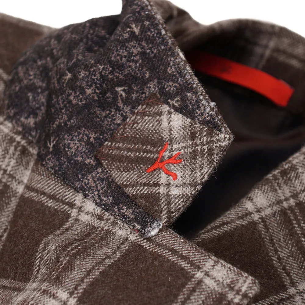 Isaia Layered Check Flannel Wool Suit