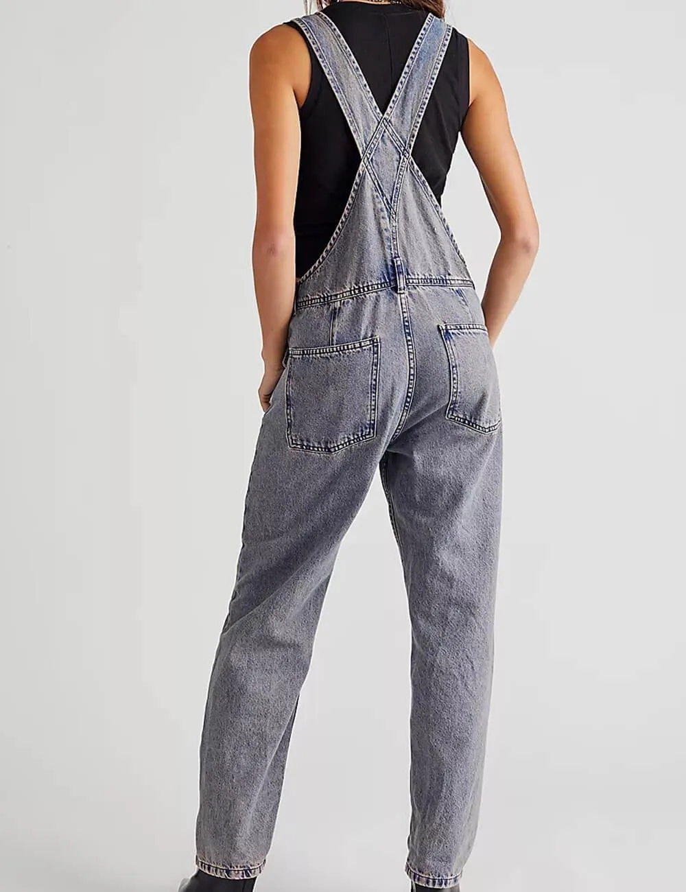 Ladies Casual Pocket Denim Overalls SKJ540