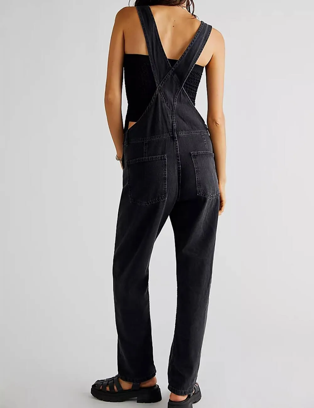 Ladies Casual Pocket Denim Overalls SKJ540