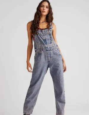 Ladies Casual Pocket Denim Overalls SKJ540