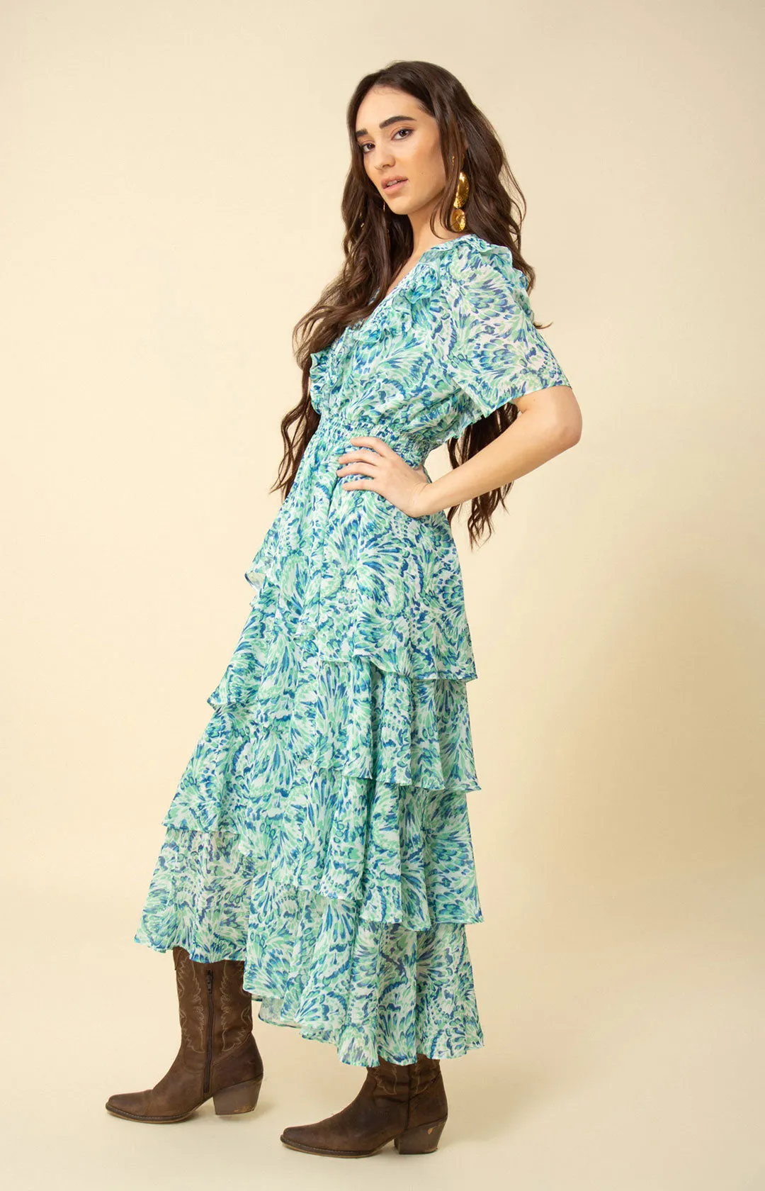 Laylee Tiered Chiffon Dress