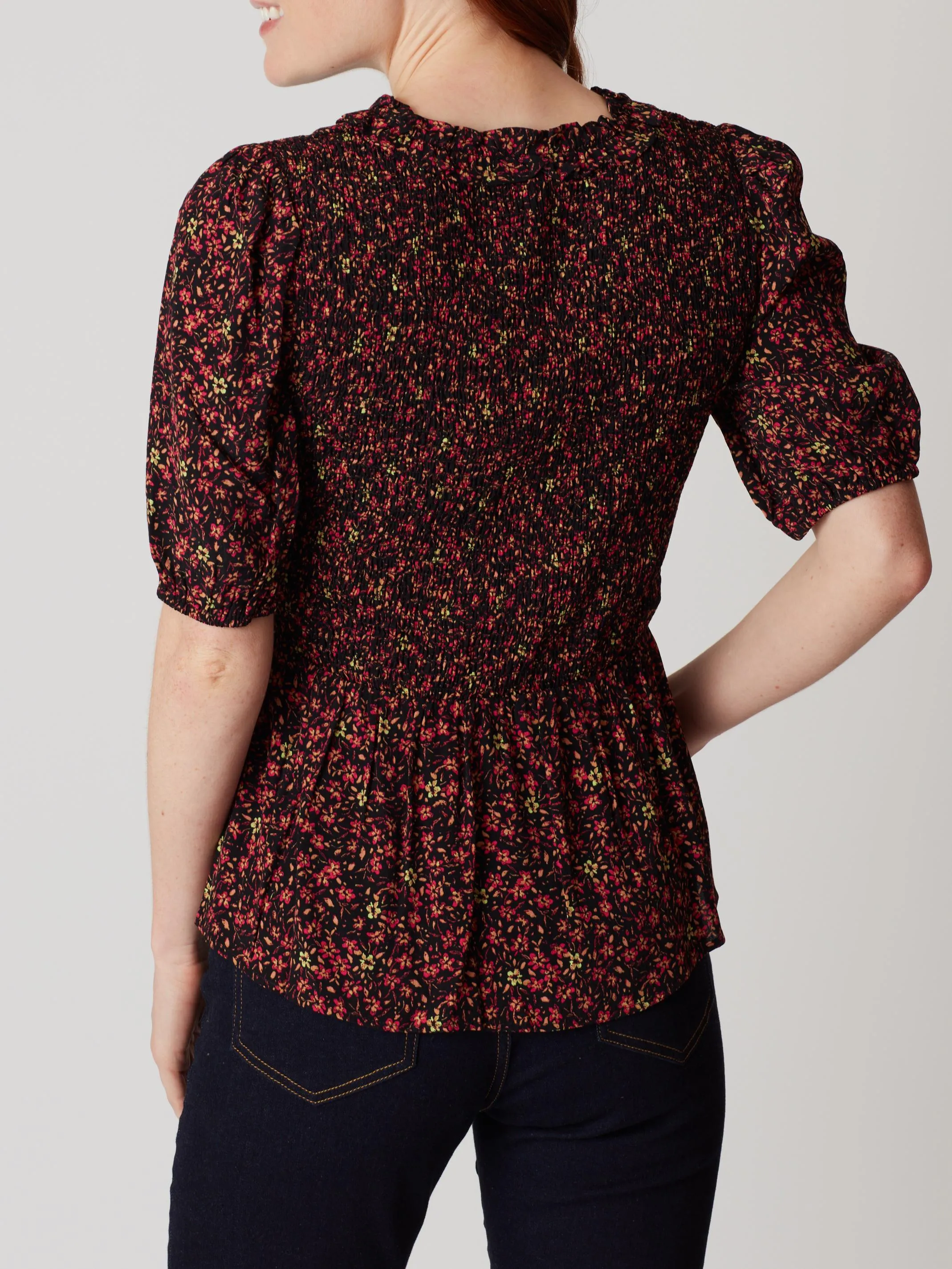 Libby Crepe Short Sleeve Blouse