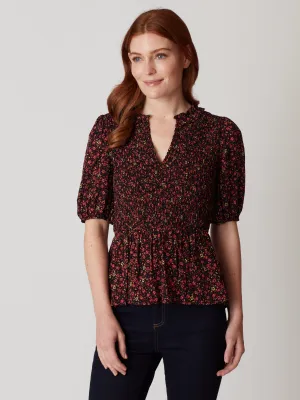 Libby Crepe Short Sleeve Blouse