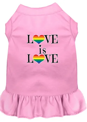 Love Is Love Screen Print Dog Dress Light Pink Xxxl