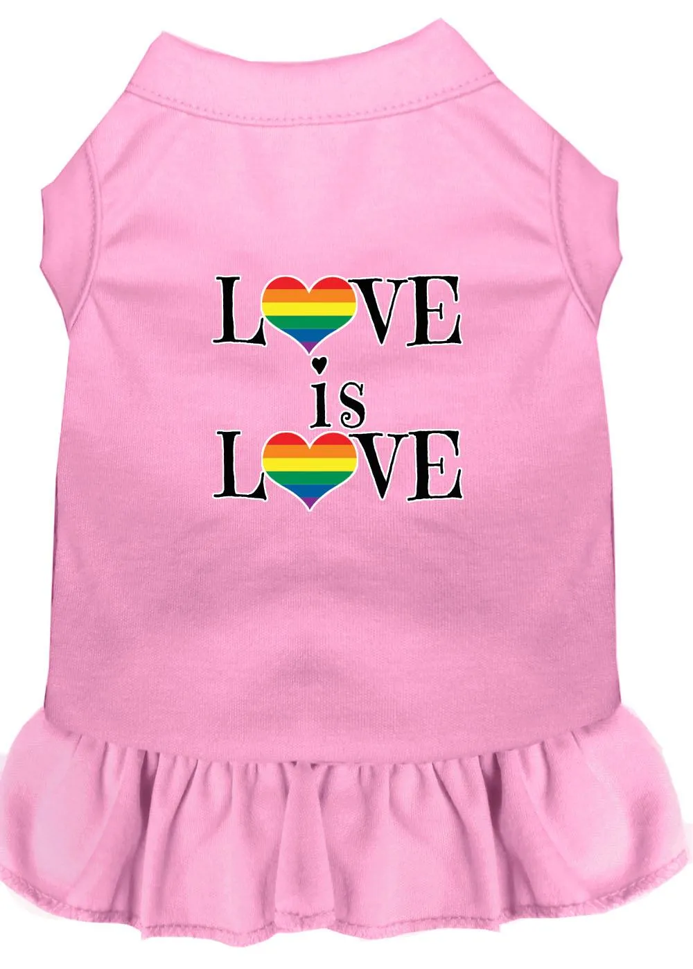 Love Is Love Screen Print Dog Dress Light Pink Xxxl