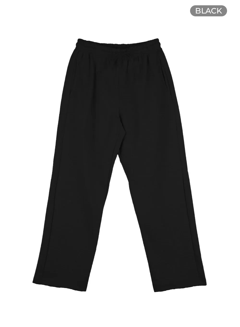 Men's Relaxed Fit Cotton Sweatpants (Black) IS412