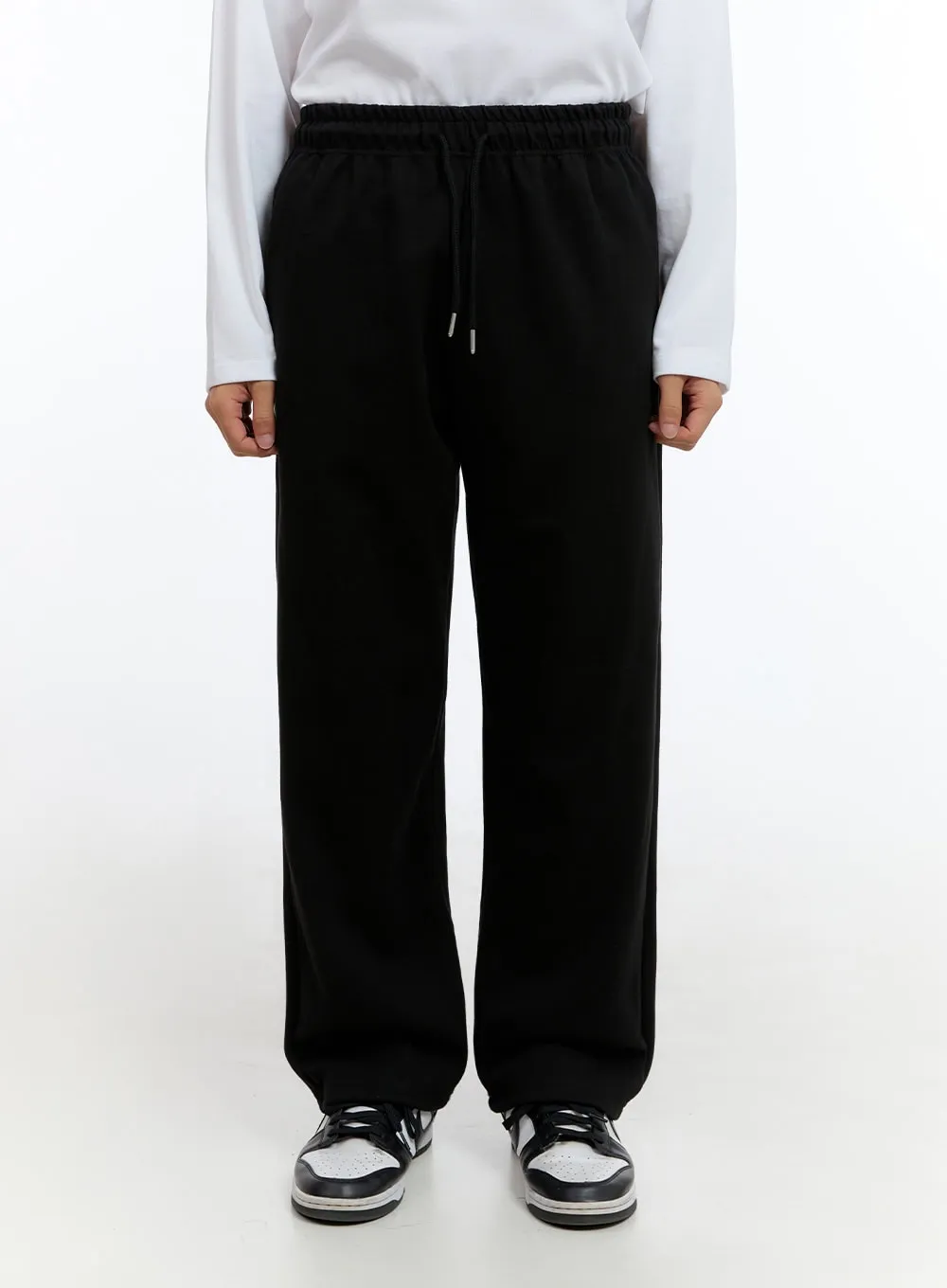 Men's Relaxed Fit Cotton Sweatpants (Black) IS412