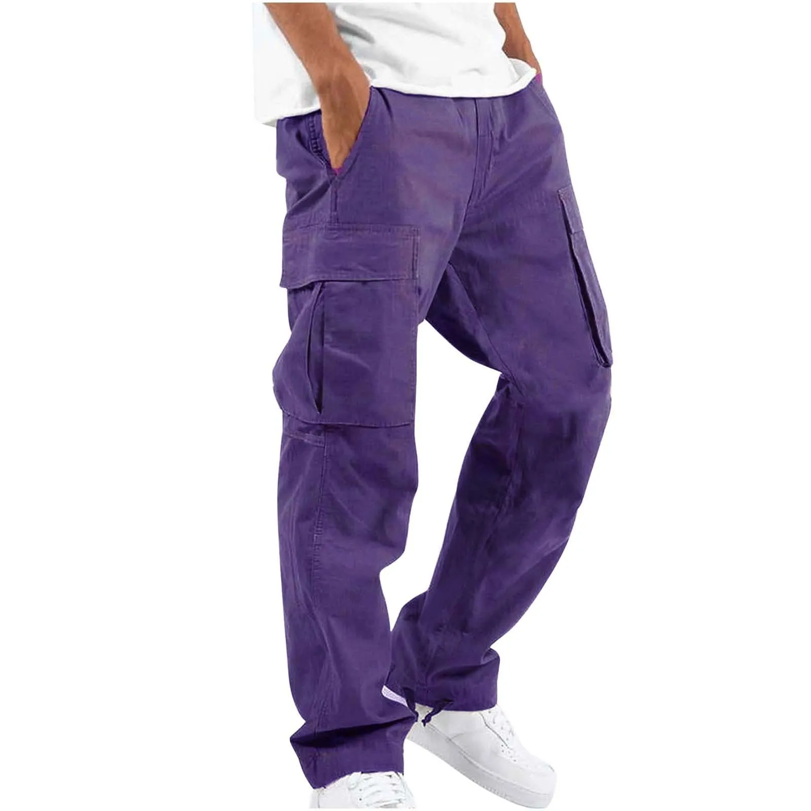 New Style Men's Overalls Drawstring Multi Pocket Casual Trousers