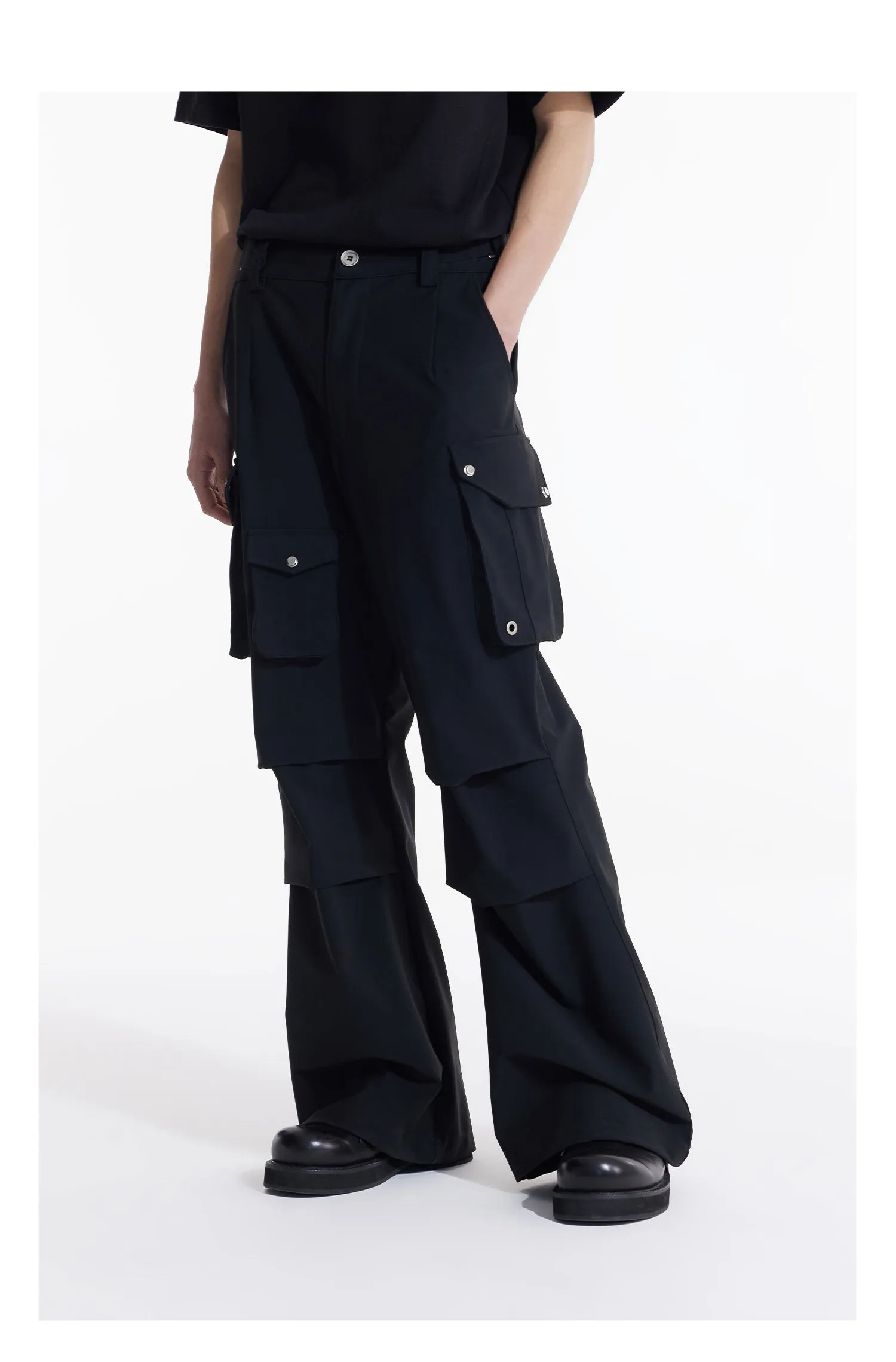 Nylon multi-pocket casual pants