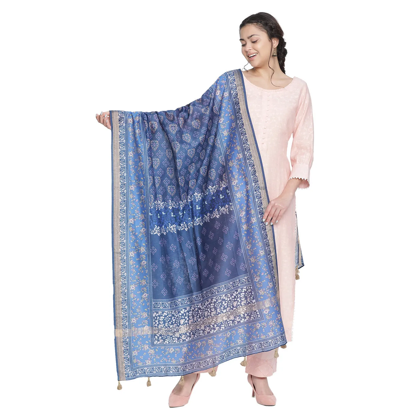 Pink Woven Design Cotton Silk Blend Unstitched Suit Co-ords Set