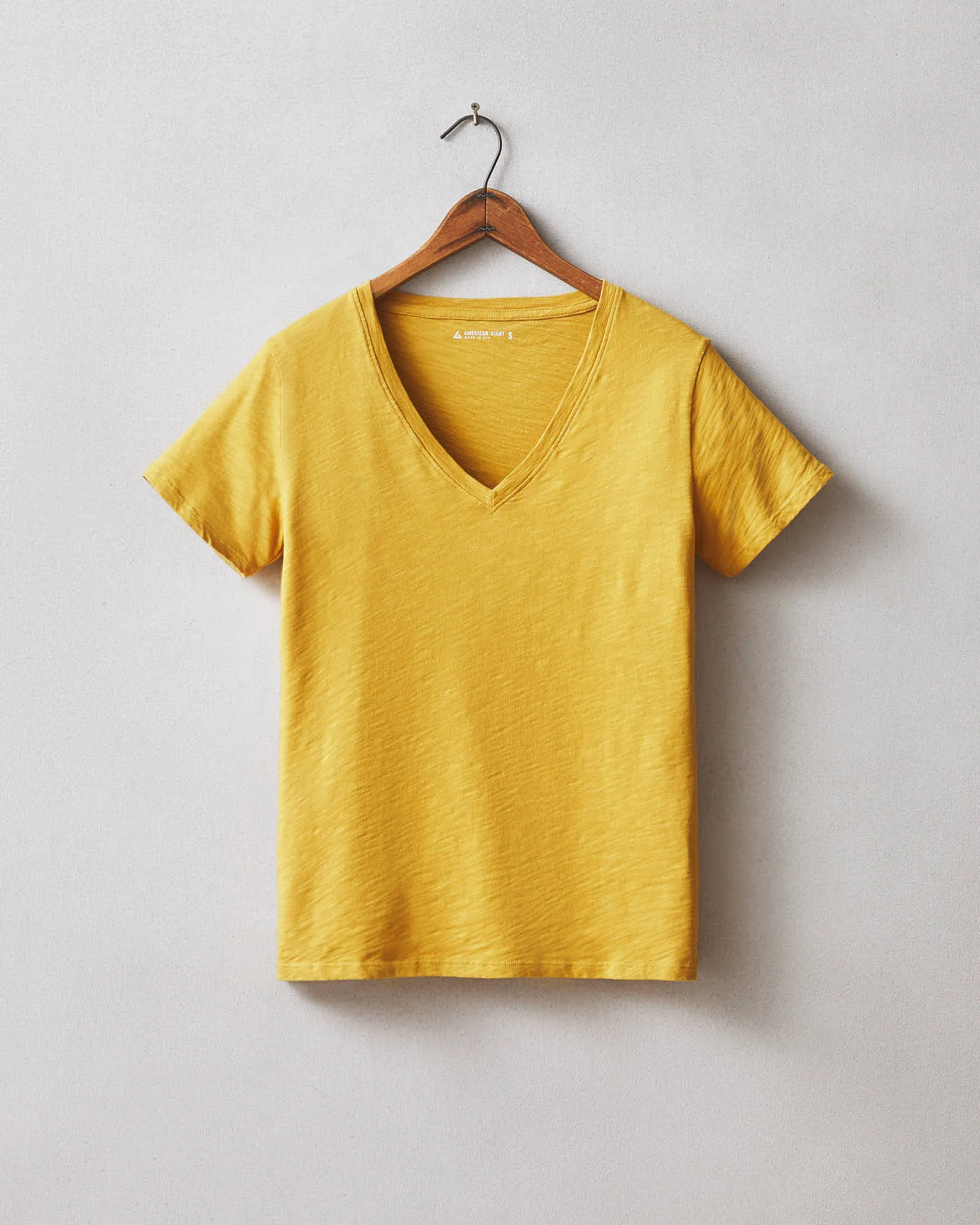 Premium Slub V-Neck Tee - Golden Honey