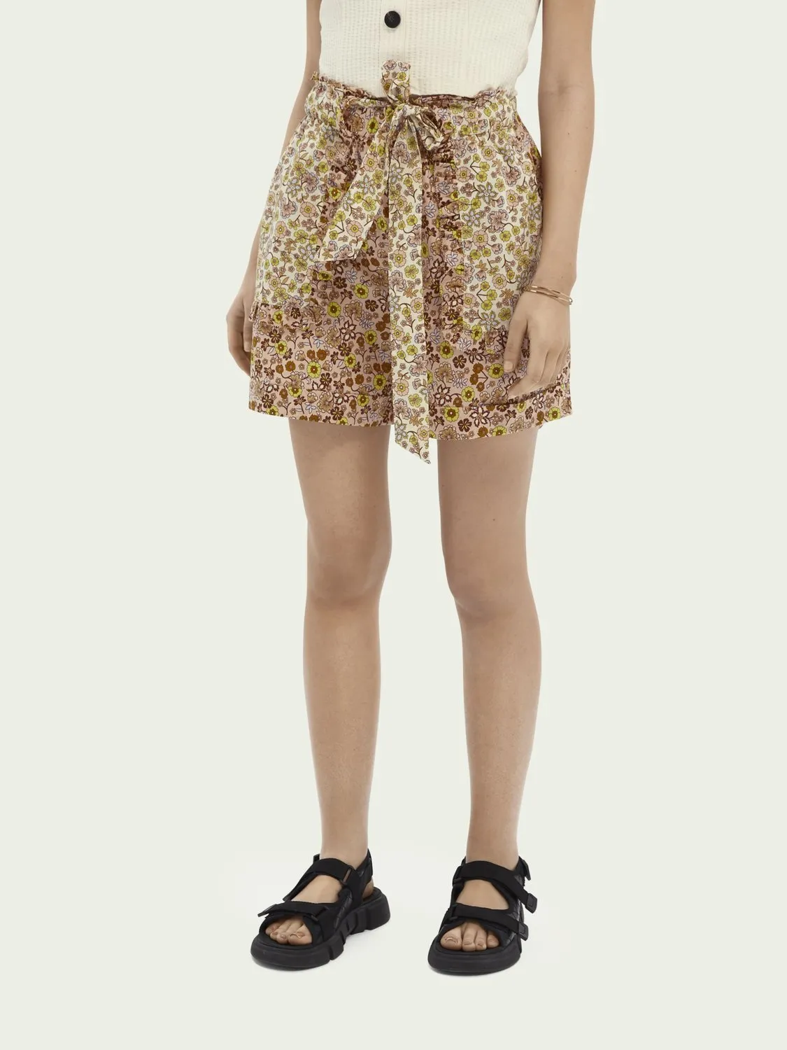 Printed organic cotton shorts in Combo M