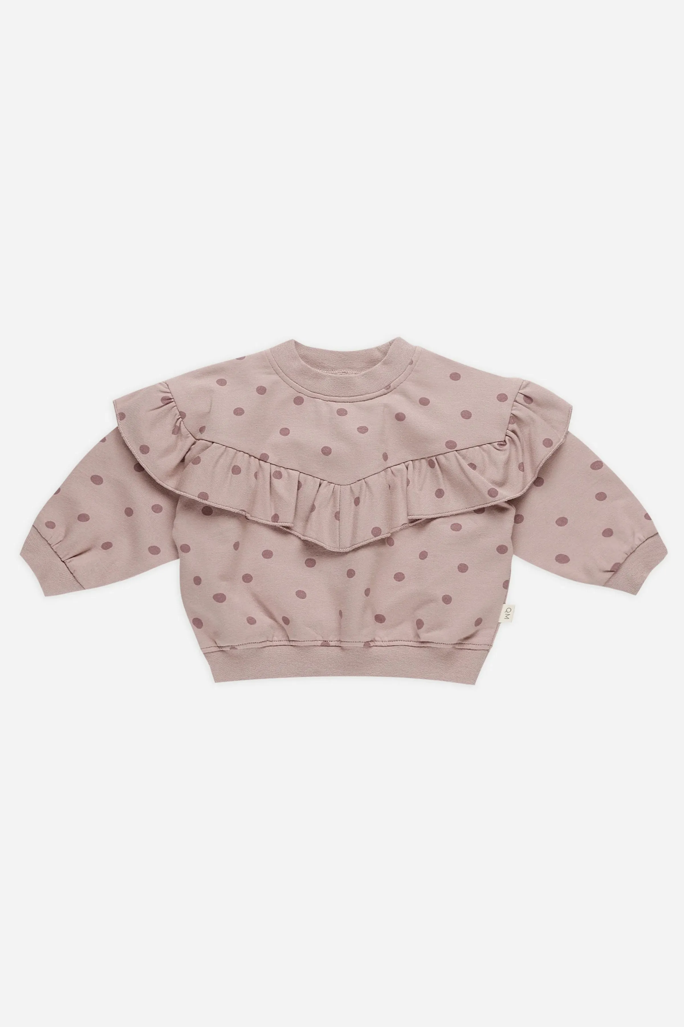 Ruffle Fleece Sweatshirt (Polka Dots)