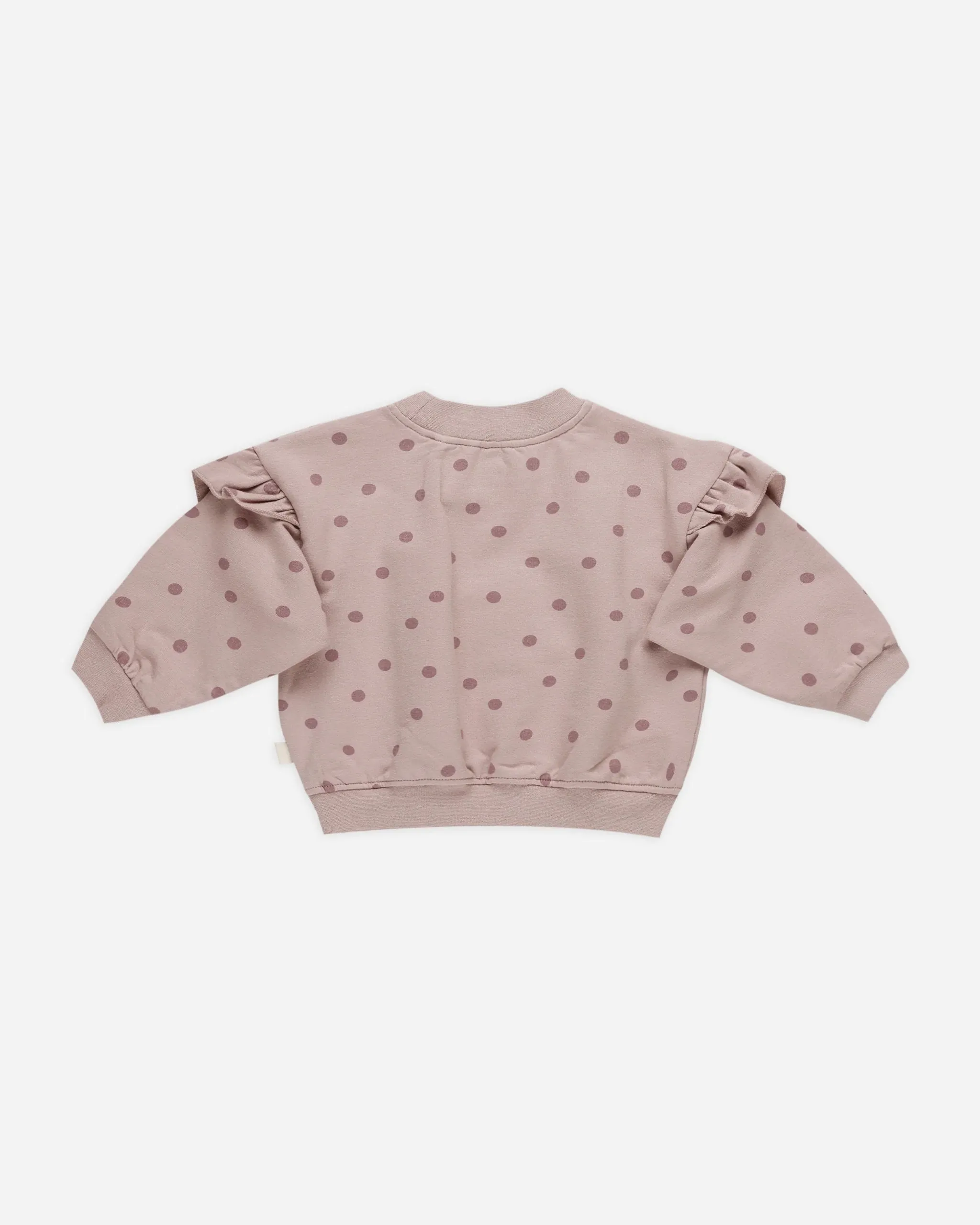 Ruffle Fleece Sweatshirt (Polka Dots)