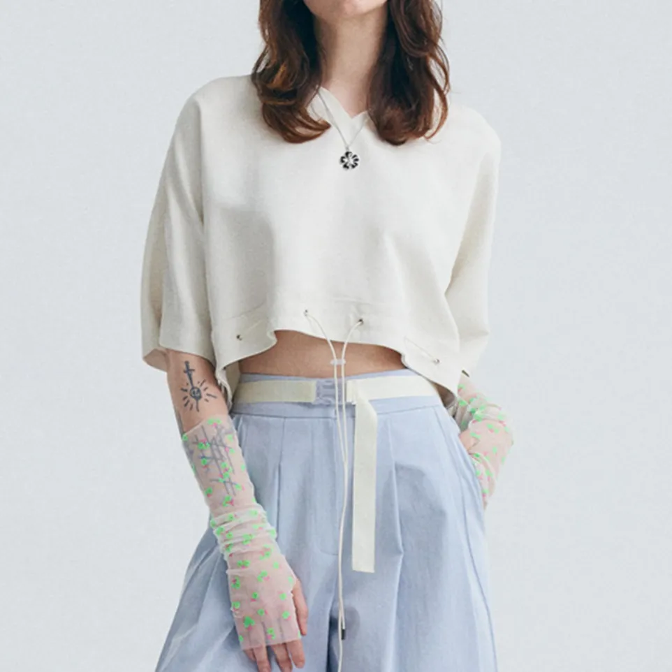 Short sleeves jogger crop top