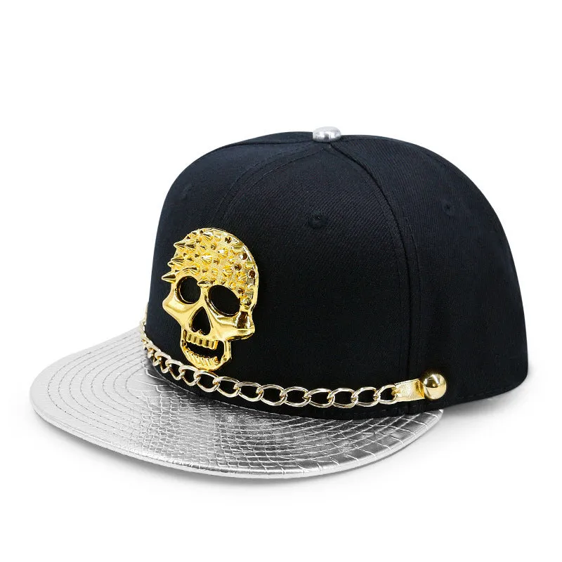 Skull Rivet Hip Hop Baseball Cap Hip Hop Flat-brimmed Cap