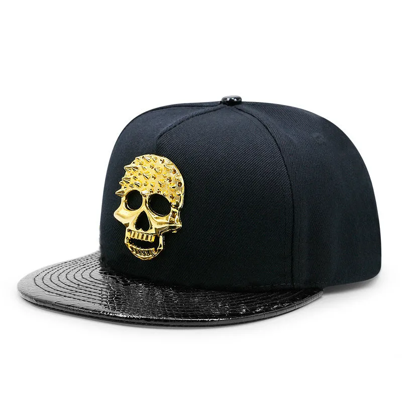 Skull Rivet Hip Hop Baseball Cap Hip Hop Flat-brimmed Cap