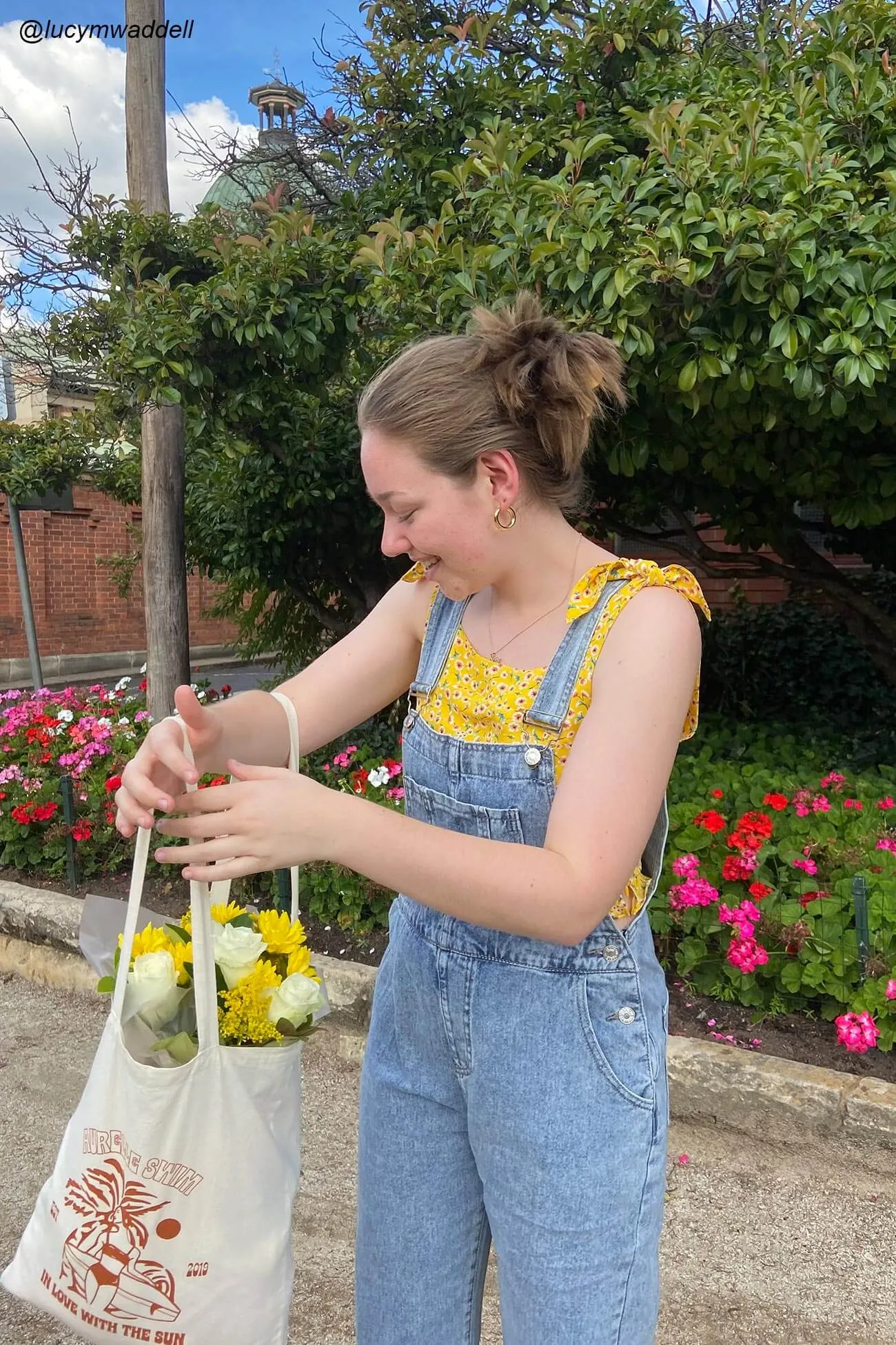 Slant Pocket Wide Leg Denim Overalls