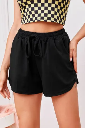 Solid Black Track Shorts