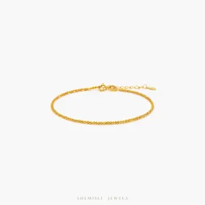 Sparkle Chain Bracelet, Unisex, Gold, Silver (6.25"   1") SHEMISLI - SB002