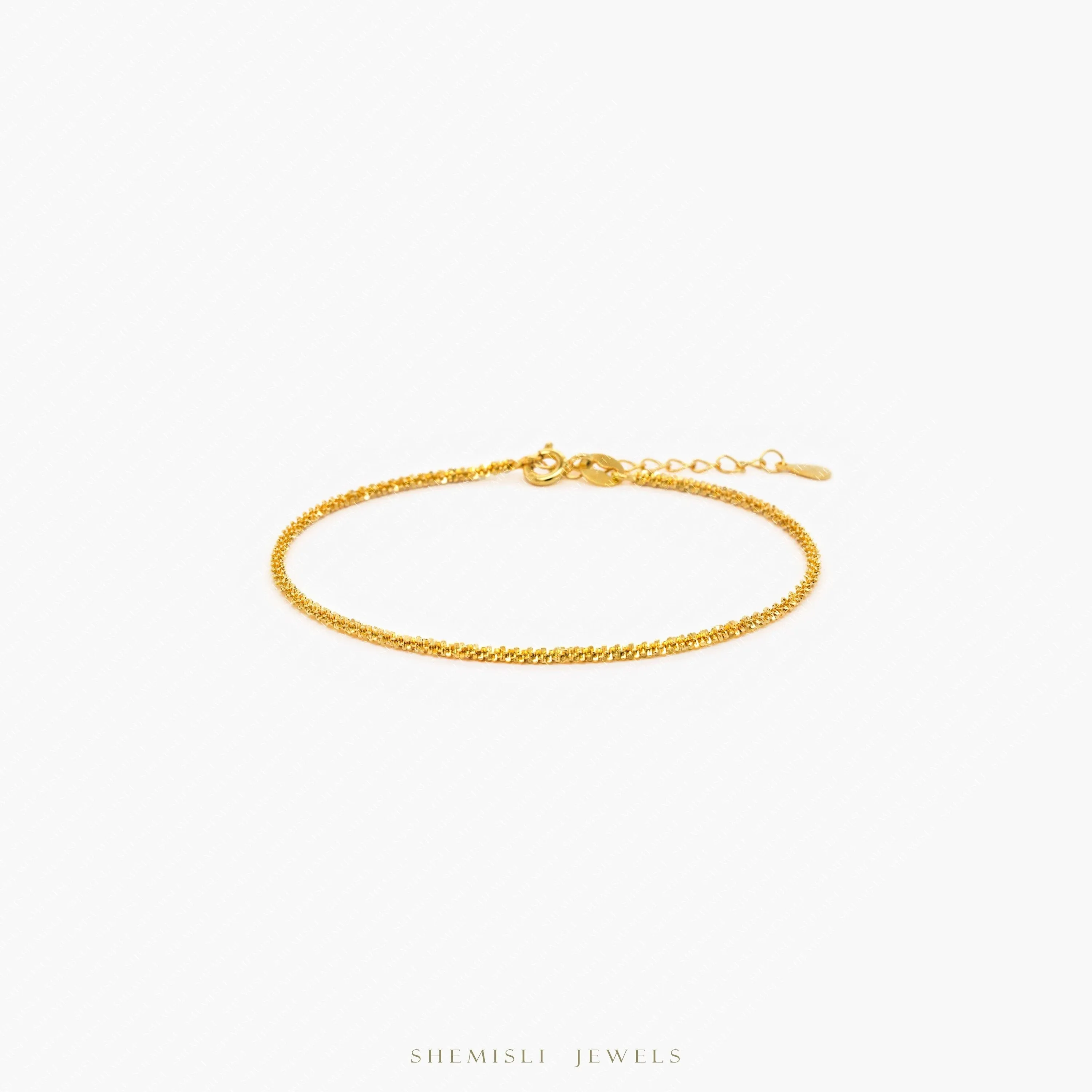 Sparkle Chain Bracelet, Unisex, Gold, Silver (6.25"   1") SHEMISLI - SB002