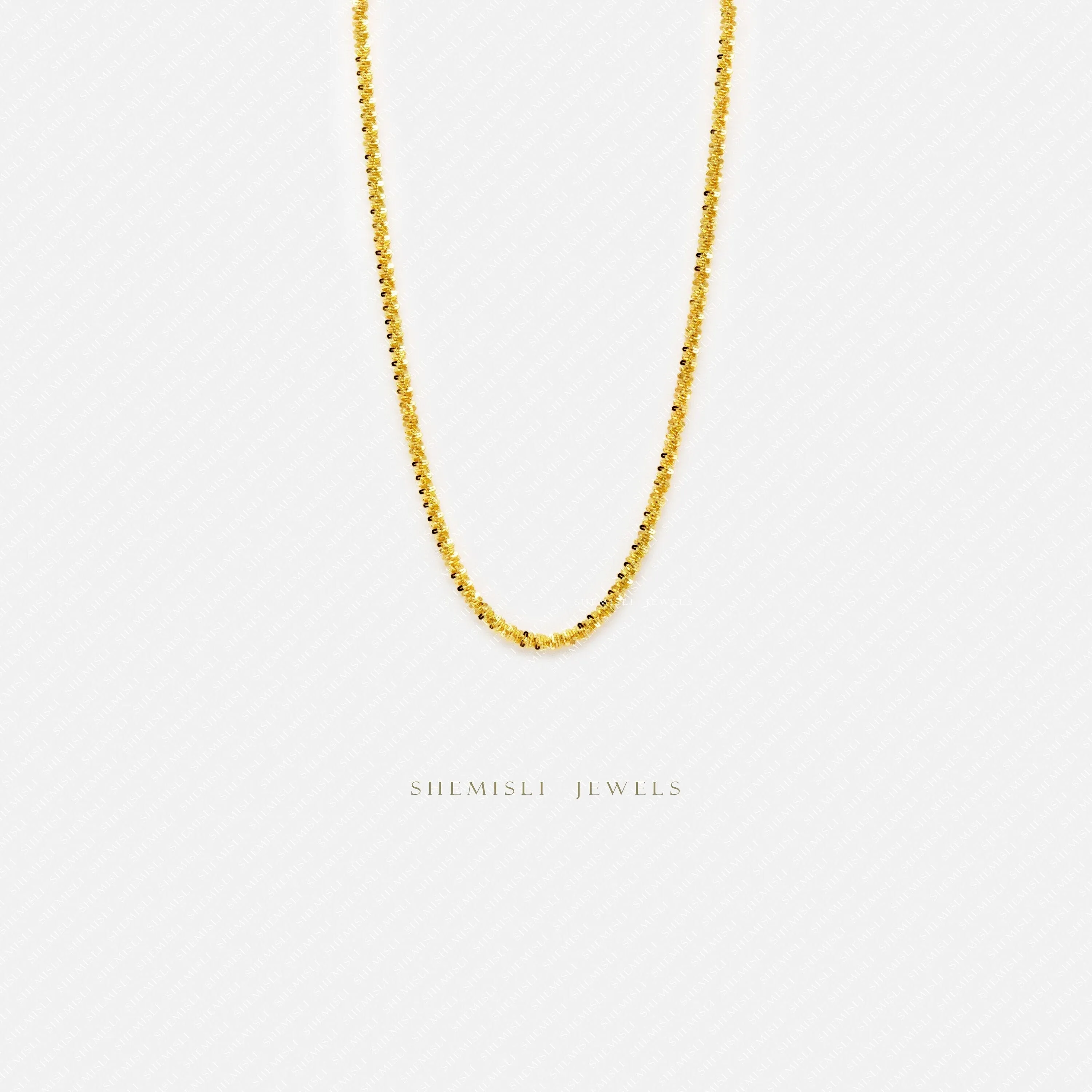 Sparkle Chain Necklace, Unisex, Gold, Silver  (15" 2.5") SHEMISLI - SN004