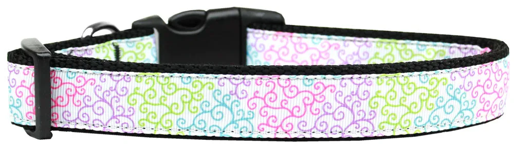 Summer Swirls Nylon Dog Collar Xl