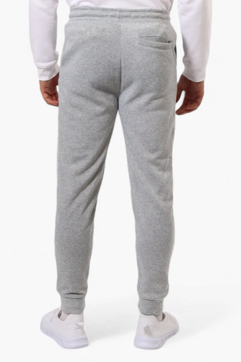 Super Triple Goose Tie Waist Track and Field Print Joggers - Grey