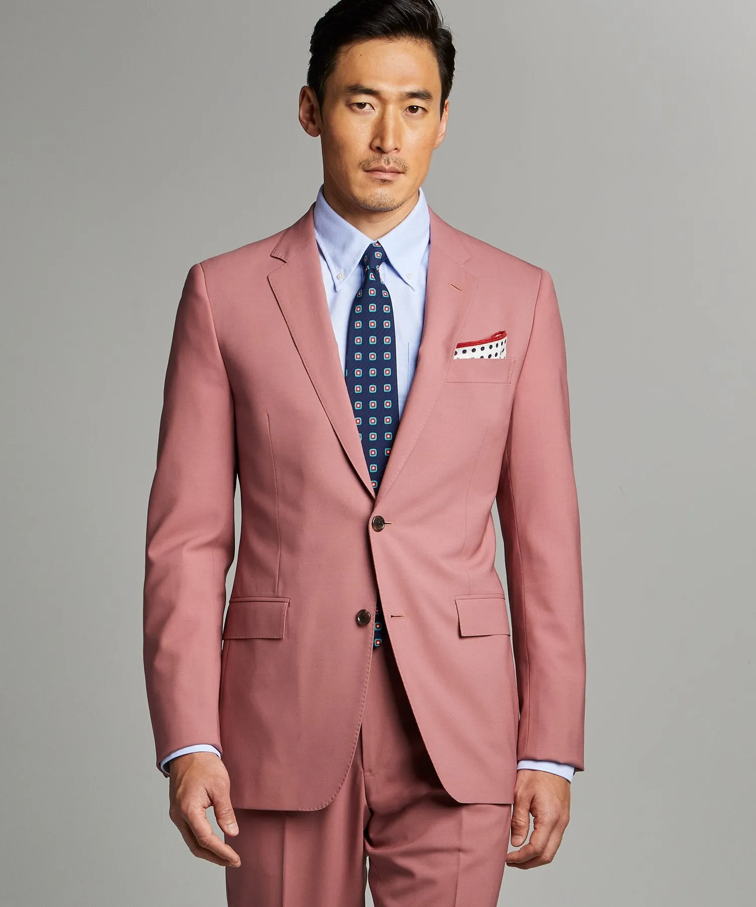 Sutton Wool Gabardine Suit in Mauve