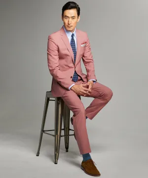 Sutton Wool Gabardine Suit in Mauve